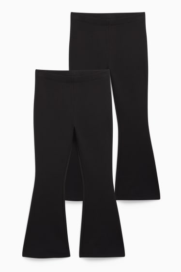 Kinder Mädchen - Extended Sizes - Multipack 2er - Flared Thermoleggings - schwarz