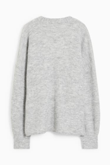 Damen - Strickjacke - hellgrau-melange