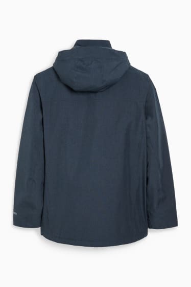 Hommes - Veste softshell à capuche - imperméable - bleu foncé