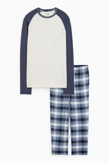 Home - Pijama amb pantalons de franel·la - blau fosc