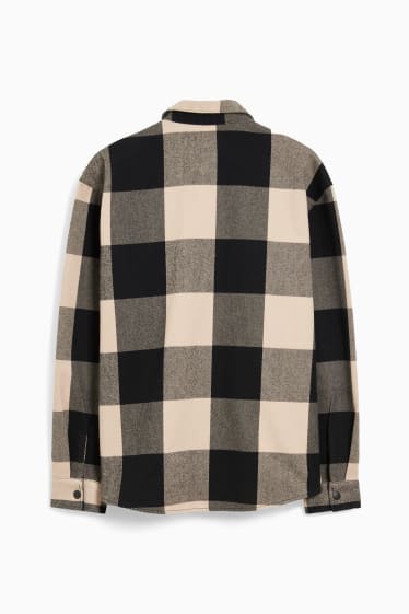 Herren - Hemd - Relaxed Fit - Kent - kariert - schwarz