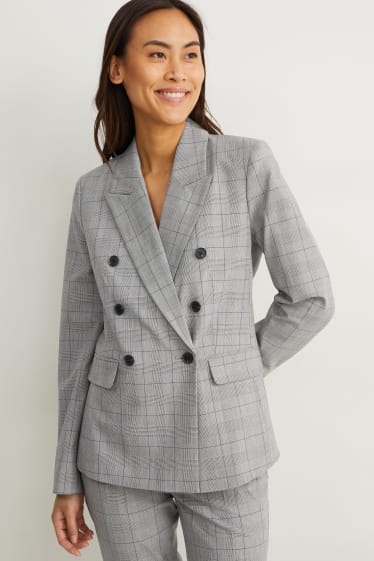 Femmes - Blazer de costume - regular fit - Mix & Match - à carreaux - gris