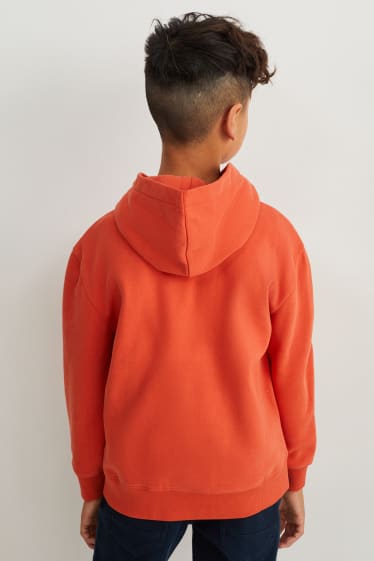 Dzieci - Bluza z kapturem - ciemnopomarańczowy