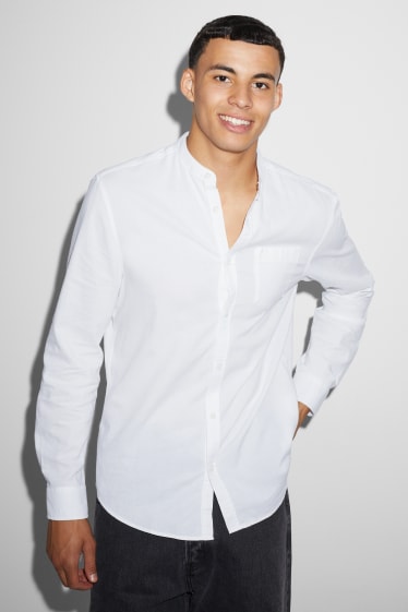 Home - Camisa - regular fit - coll mao - blanc