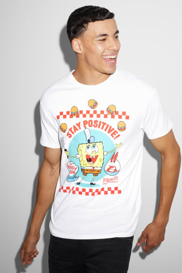 Heren - T-shirt - SpongeBob - wit