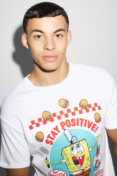 Heren - T-shirt - SpongeBob - wit