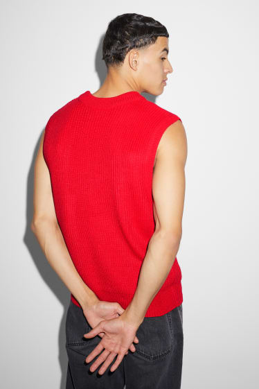 Uomo - Gilet in maglia - rosso