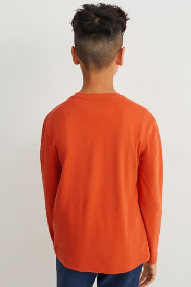 Children Boys - Multipack of 3 - long sleeve top - dark orange