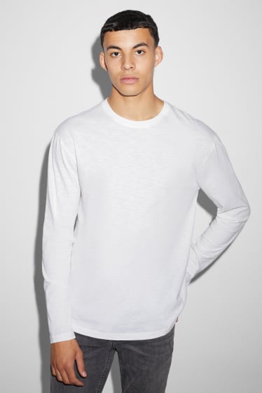 Herren - Langarmshirt - weiss