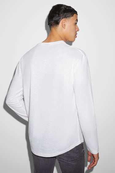 Herren - Langarmshirt - weiss
