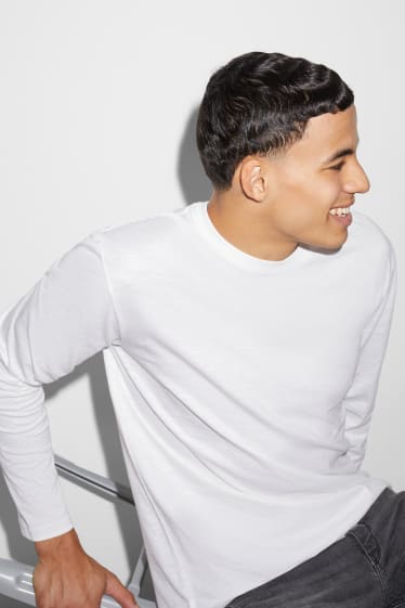 Herren - Langarmshirt - weiss