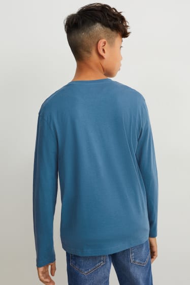 Kinderen: jongens - Set van 2 - longsleeve - petrol