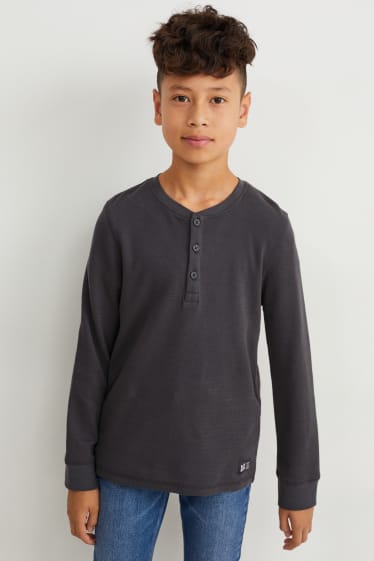 Niños - Camiseta de manga larga - gris oscuro