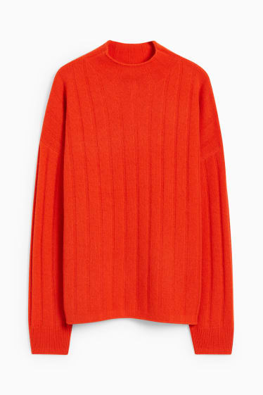 Damen - Kaschmir-Pullover - dunkelorange