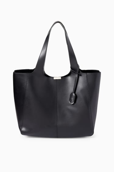 Women - Shopper - faux leather - black