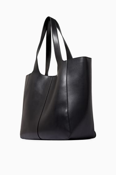 Women - Shopper - faux leather - black
