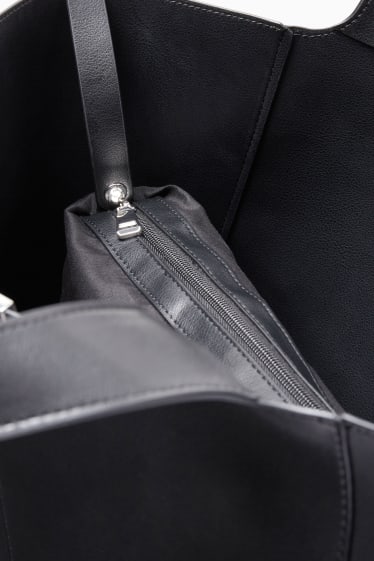 Women - Shopper - faux leather - black
