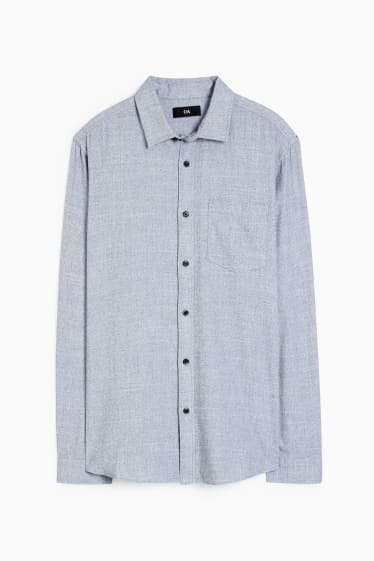 Hommes - Chemise - regular fit - col kent - gris clair chiné