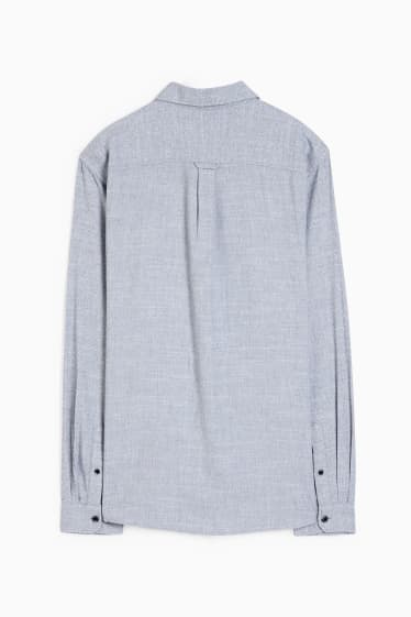 Hommes - Chemise - regular fit - col kent - gris clair chiné