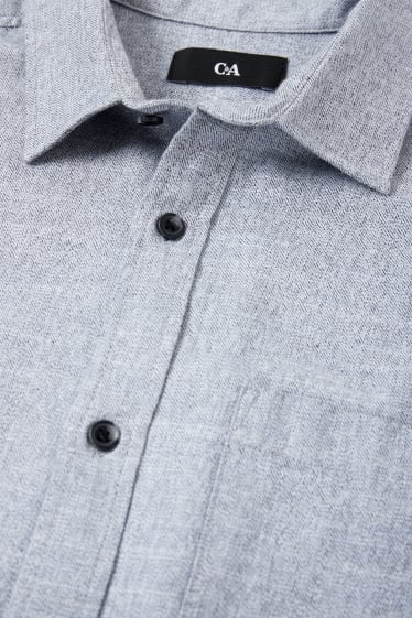 Uomo - Camicia - regular fit - collo all'italiana - grigio chiaro melange