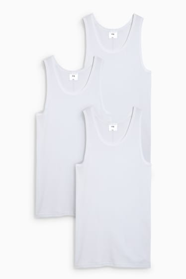 Heren - Set van 3 - onderhemd - fijne ribstof - wit