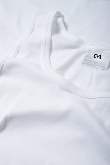 Heren - Set van 3 - onderhemd - fijne ribstof - wit