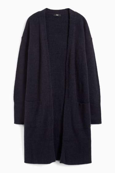 Damen - Lange Strickjacke - dunkelblau
