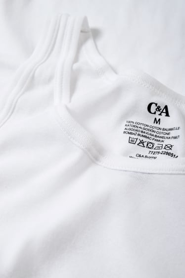 Heren - Set van 3 - onderhemd - fijnrib - naadloos - wit