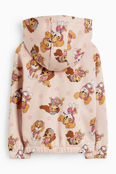 Children Girls - PAW Patrol - zip-through sweatshirt with hood - rose