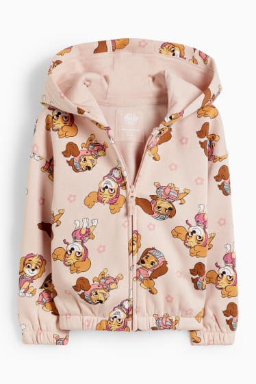 Children Girls - PAW Patrol - zip-through sweatshirt with hood - rose