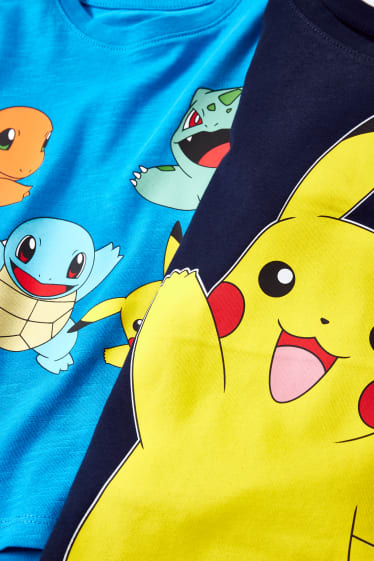 Bambini - Confezione da 3 - Pokémon - maglia a maniche lunghe - blu scuro