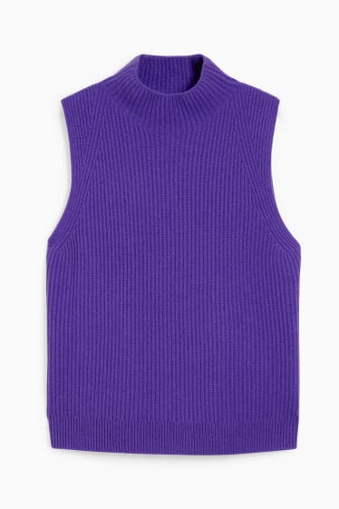 Dámské - Kašmírová svetrová vesta - fialová