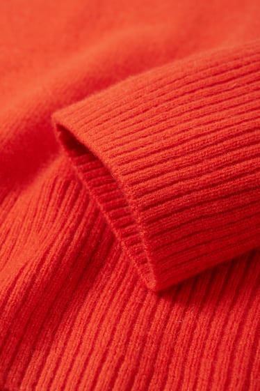 Damen - Kaschmir-Rollkragenpullover - dunkelorange