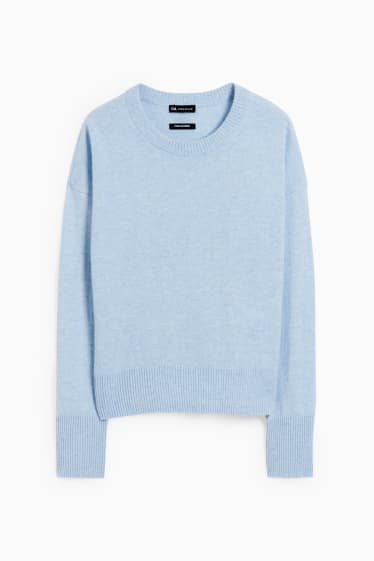 Damen - Kaschmir-Pullover - hellblau