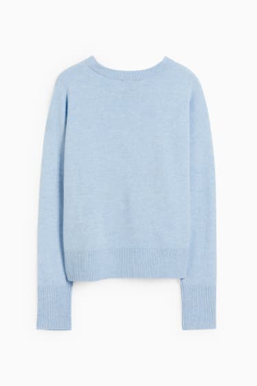 Damen - Kaschmir-Pullover - hellblau