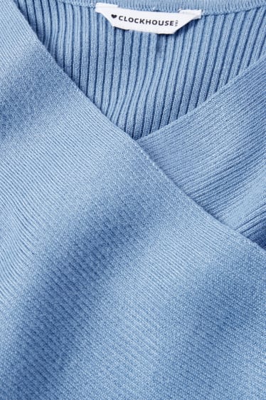 Nastolatki - CLOCKHOUSE - krótki sweter - niebieski