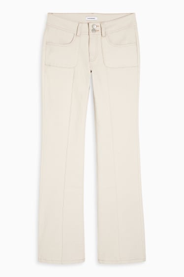 Ados & jeunes adultes - CLOCKHOUSE - pantalon - low waist - bootcut fit - beige clair