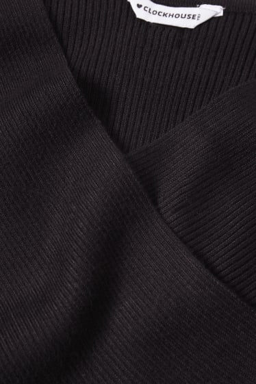 Nastolatki - CLOCKHOUSE - krótki sweter - czarny