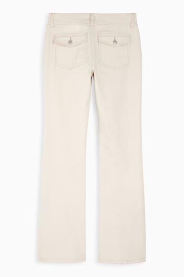 Ados & jeunes adultes - CLOCKHOUSE - pantalon - low waist - bootcut fit - beige clair