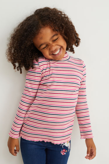 Enfants filles - Lot de 3 - hauts à col roulé - blanc crème