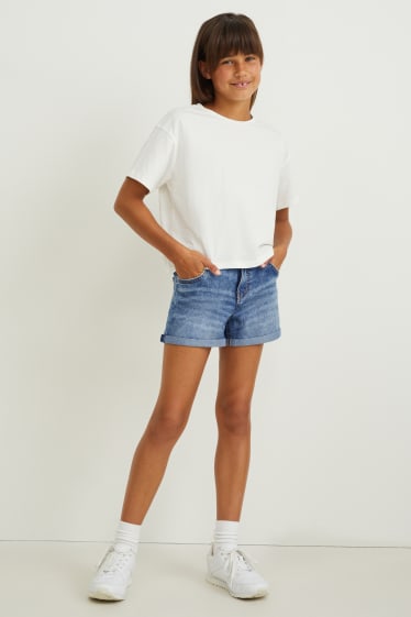 Kinder - Jeans-Shorts - jeansblau