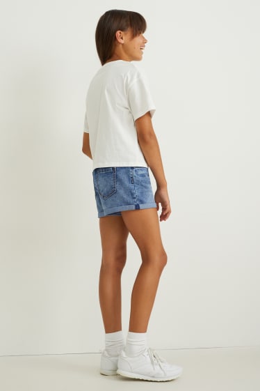Nena - Pantalons curts texans - texà blau