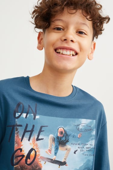 Kinder Jungen - Langarmshirt - petrol