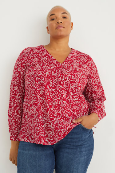 Femei - Bluză - cu model - roșu