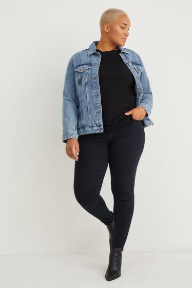 Kobiety - Skinny jeans - średni stan - dżinsy modelujące - LYCRA® - dżins-ciemnoniebieski