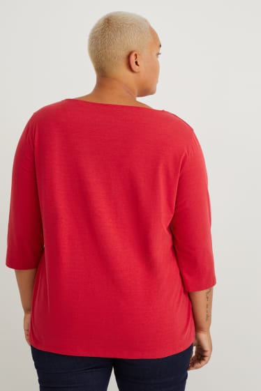Women - Long sleeve top - dark red
