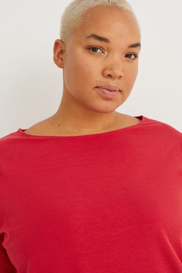 Damen - Langarmshirt - dunkelrot