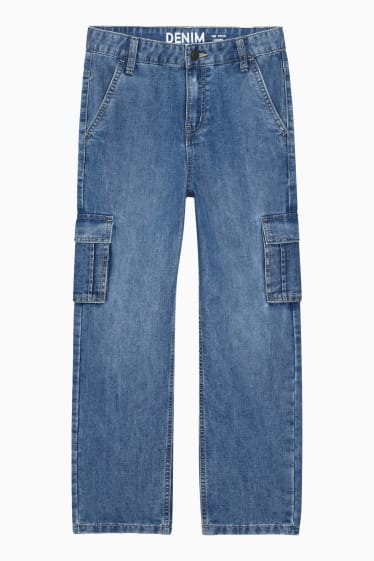 Kinder - Cargo Jeans - jeansblau