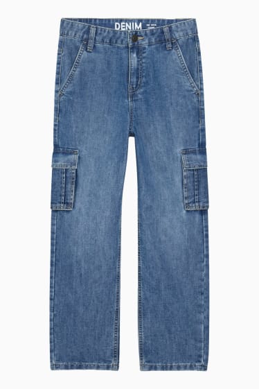 Children - Cargo jeans - blue denim