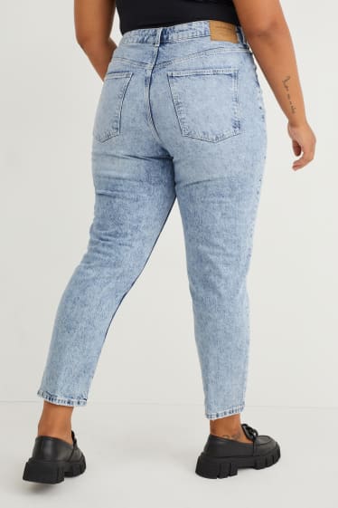 Kobiety - Mom jeans - wysoki stan - LYCRA® - dżins-jasnoniebieski